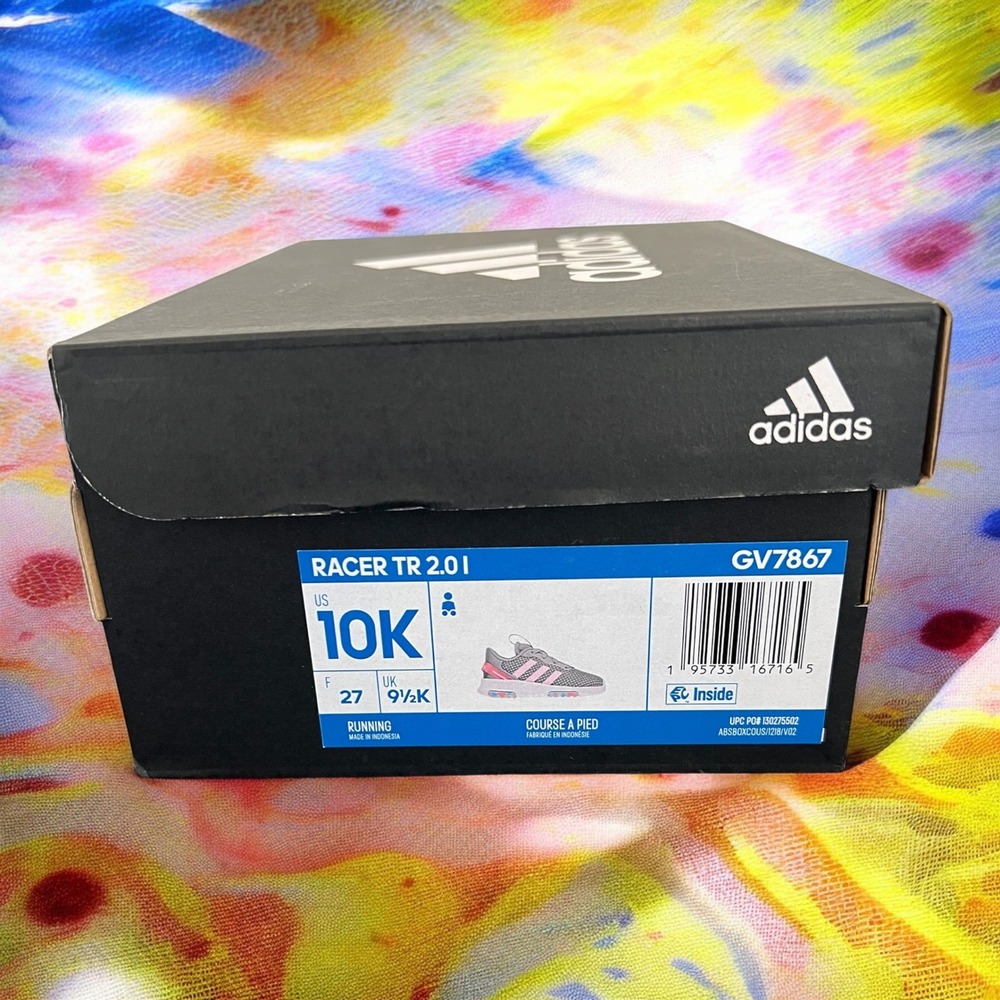 Adidas Racer TR 2.0 I Toddler Sneakers Girls Grey Pink GV7867 Size 10K Shoes New - Picture 10 of 11